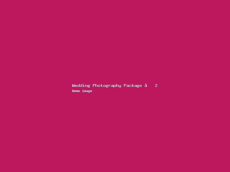 Wedding Photography Package